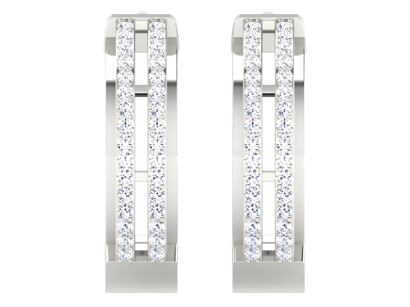Nidal Jewels | Linear Lace Diamond & White Gold Hoops - Nidal Jewels